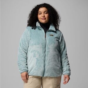 Columbia Women’s Plus Size Fire Side II  Sherpa Full Zip Size 1X Light Blue EUC